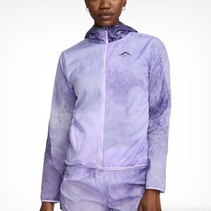 Nike Trai Women’s Hooded Jacket Purple Tie-Dye SZ Large